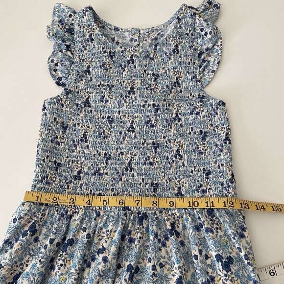 Code x Mode Ditzy Floral Smocked Midi Dress XS blue Cottage Prairie - Picture 10 of 14